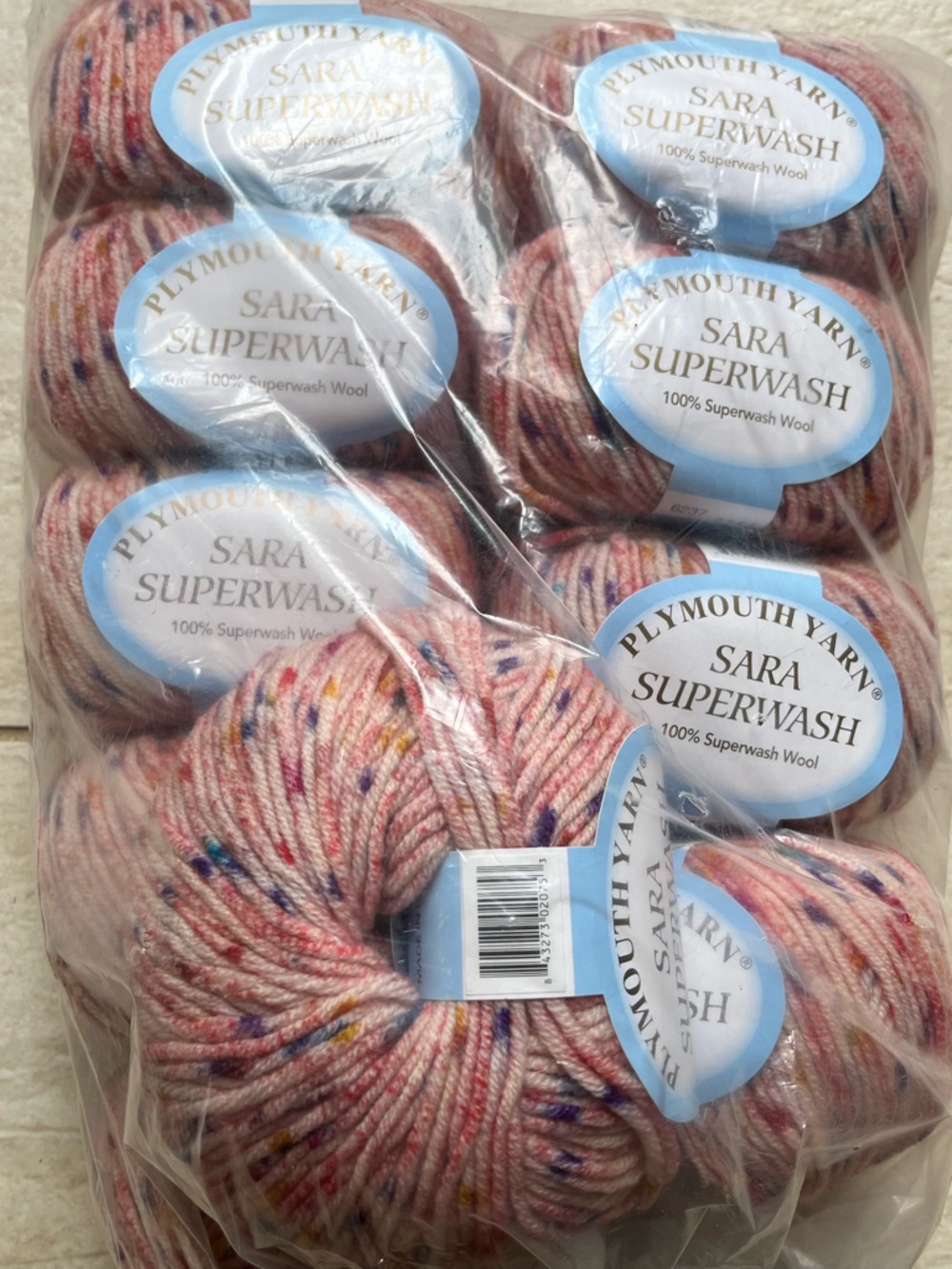 Plymouth Yarn Sara Superwash Merino Wool Lot 10 Skeins Worsted Pink 1140 Yards